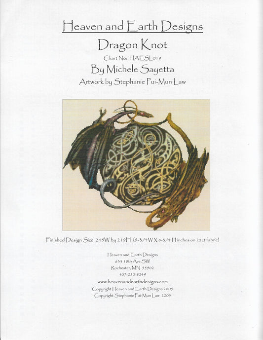 Heaven and Earth Designs Dragon Knot Stephanie Pui-Mun Law cross stitch pattern