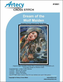 Artesy Dream of the wolf maiden cross stitch pattern