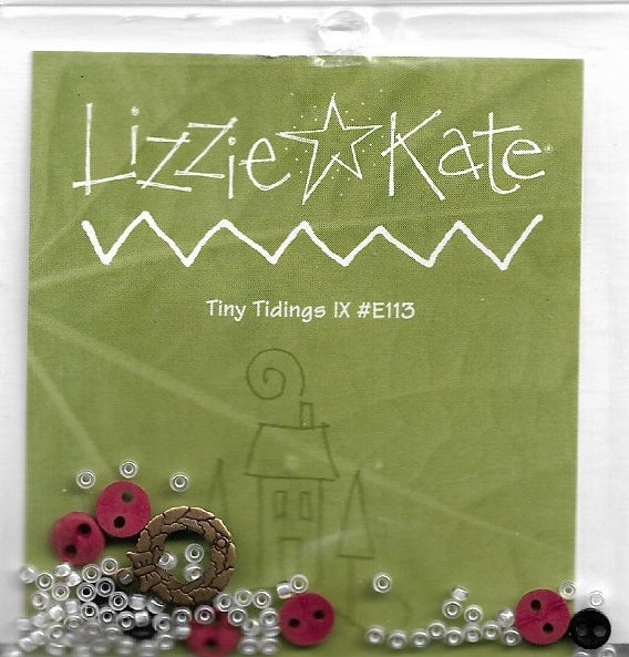 lizzie Kate Tiny Tidings IX embellishment pack E113 cross stitch pattern