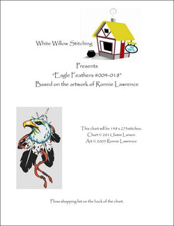 White Willow Eagle Feathers native american cross stitch pattern