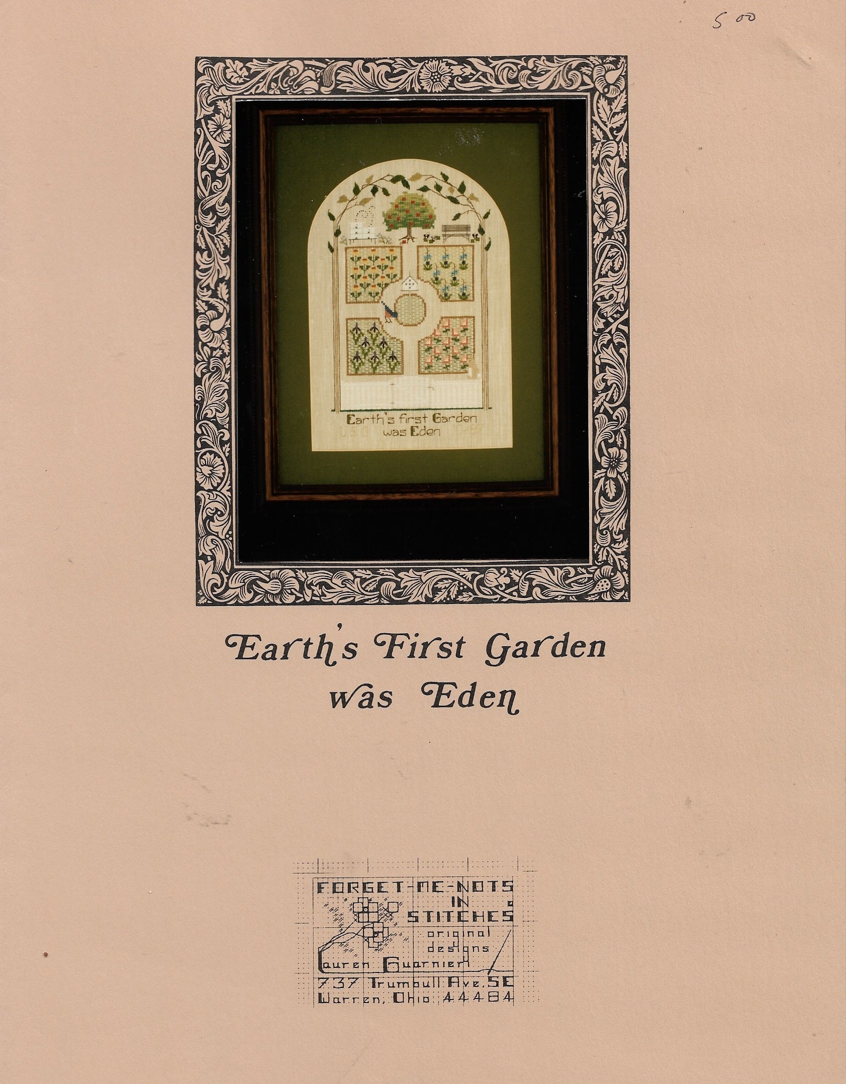 Forget-Me-Not Earth's First Garden was Eden cross stitch pattern
