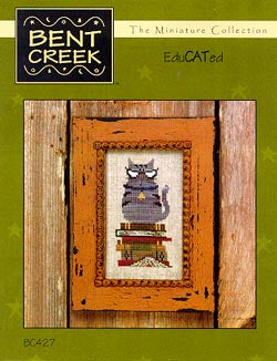 Bent Creek EduCATed cat cross stitch pattern