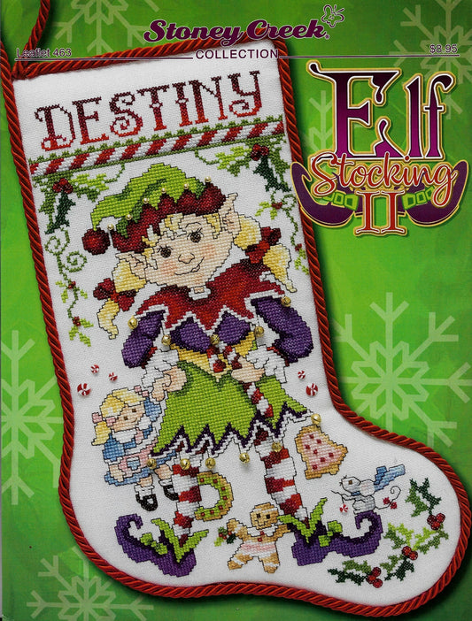 Stoney Creek Elf Stocking II, LFT463 Christmas cross stitch pattern