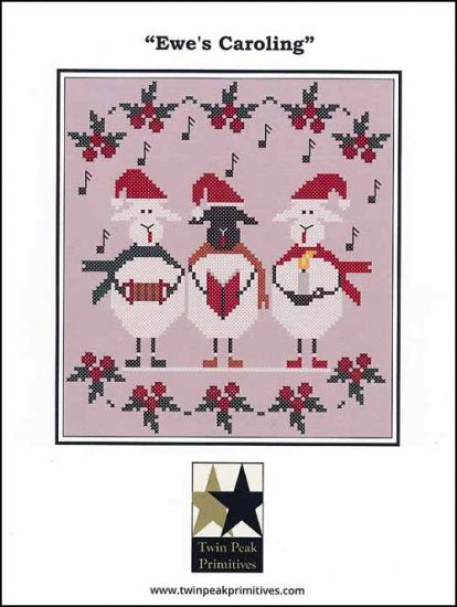 Twin Peak Primitives Ewe's Caroling christmas cross stitch pattern
