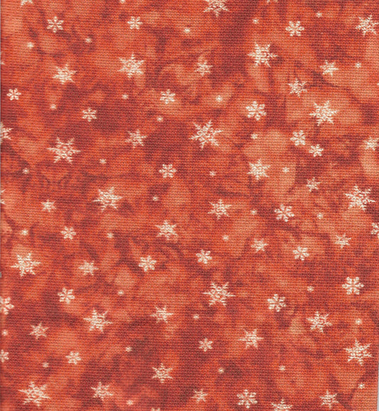 Wichelt Overdyed Aida 16ct Orange Small Snowflakes cross stitch Fabric