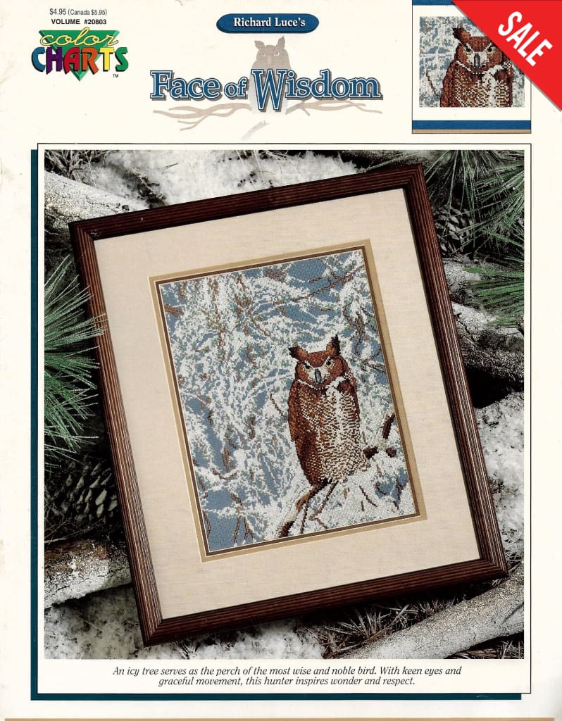 Color Charts Face of Wisdom Owl cross stitch pattern