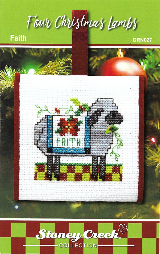 Stoney Creek Faith Four Christmas Lambs ornament cross stitch pattern
