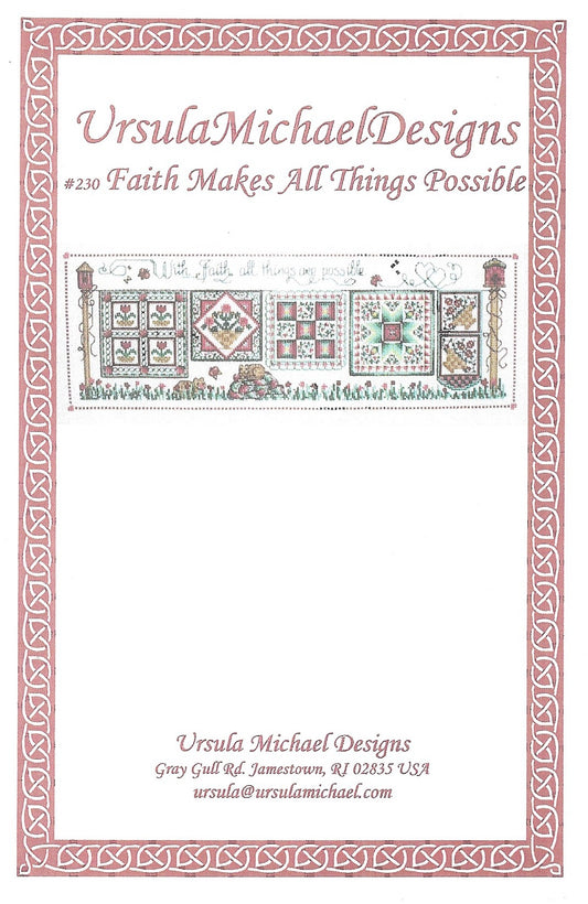 Ursula Michaels Design Faith Makes All Things Possible quilt cross stitch pattern