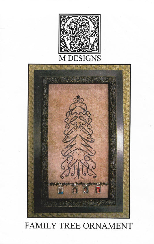 M Designs family Tree Ornament christmas cross stitch pattern