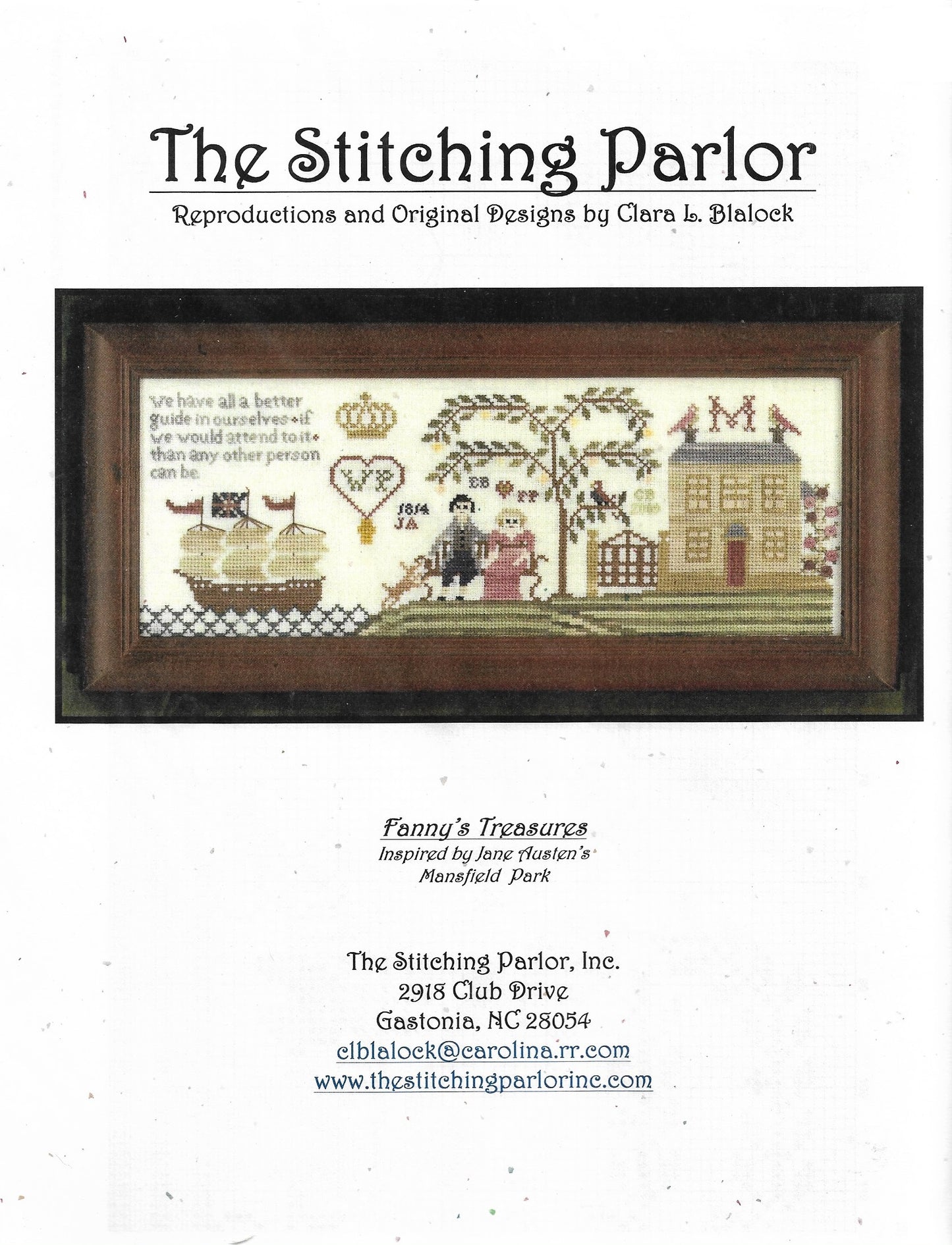 The Stitching Parlor Fannie's Treasures cross stitch pattern