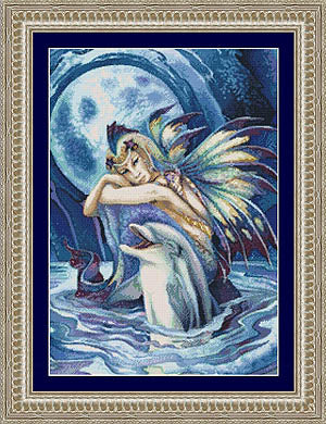 Kustom Krafts Fantasea Dolphin Fairy JB-006 cross stitch pattern