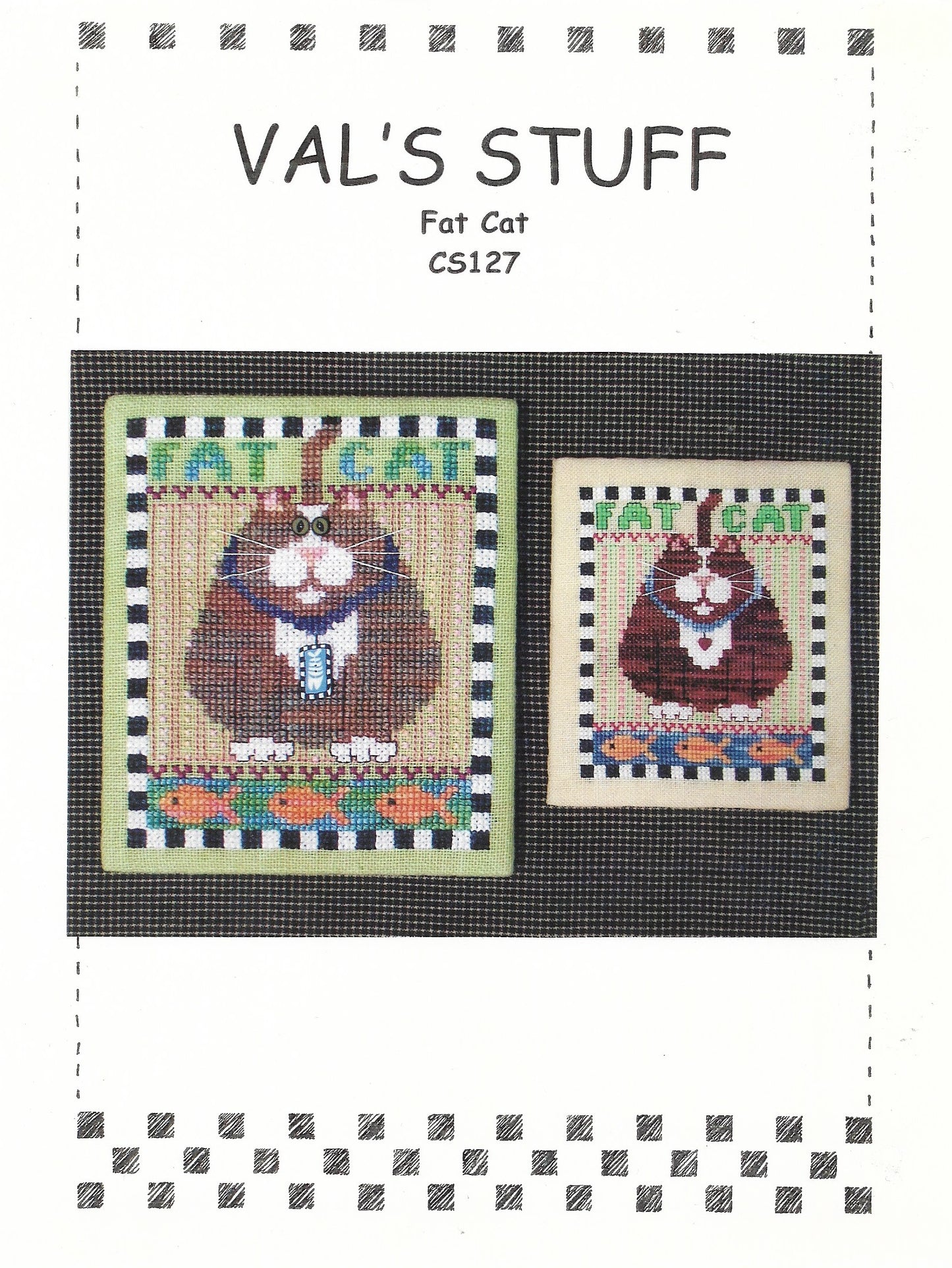 Val's Baby Fat Cat CS127 cross stitch pattern