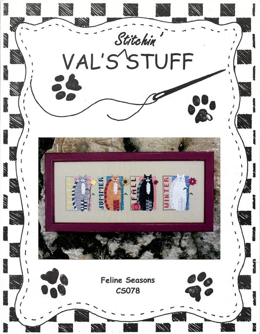 Val's Stuff Feline Seasons CS078 cross stitch pattern