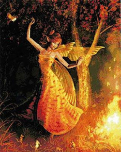 Kustom Crafts Fire Dancer cross stitch patten