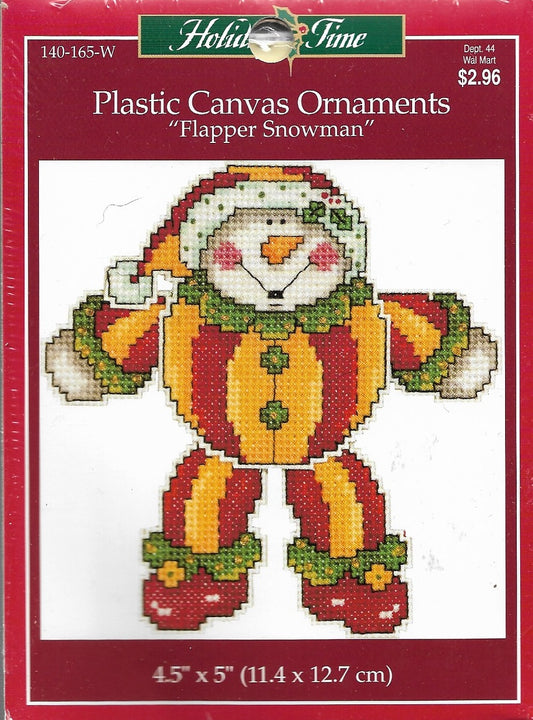 JanLynn Flapper Snowman Kit christmas ornament cross stitch kit