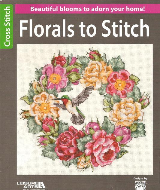 Leisure Arts Kooler Designs Florals to Stitch flower cross stitch pattern book