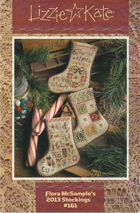 Lizzie Kate Flora McSamples 2013 Stockings LK161 christmas cross stitch pattern