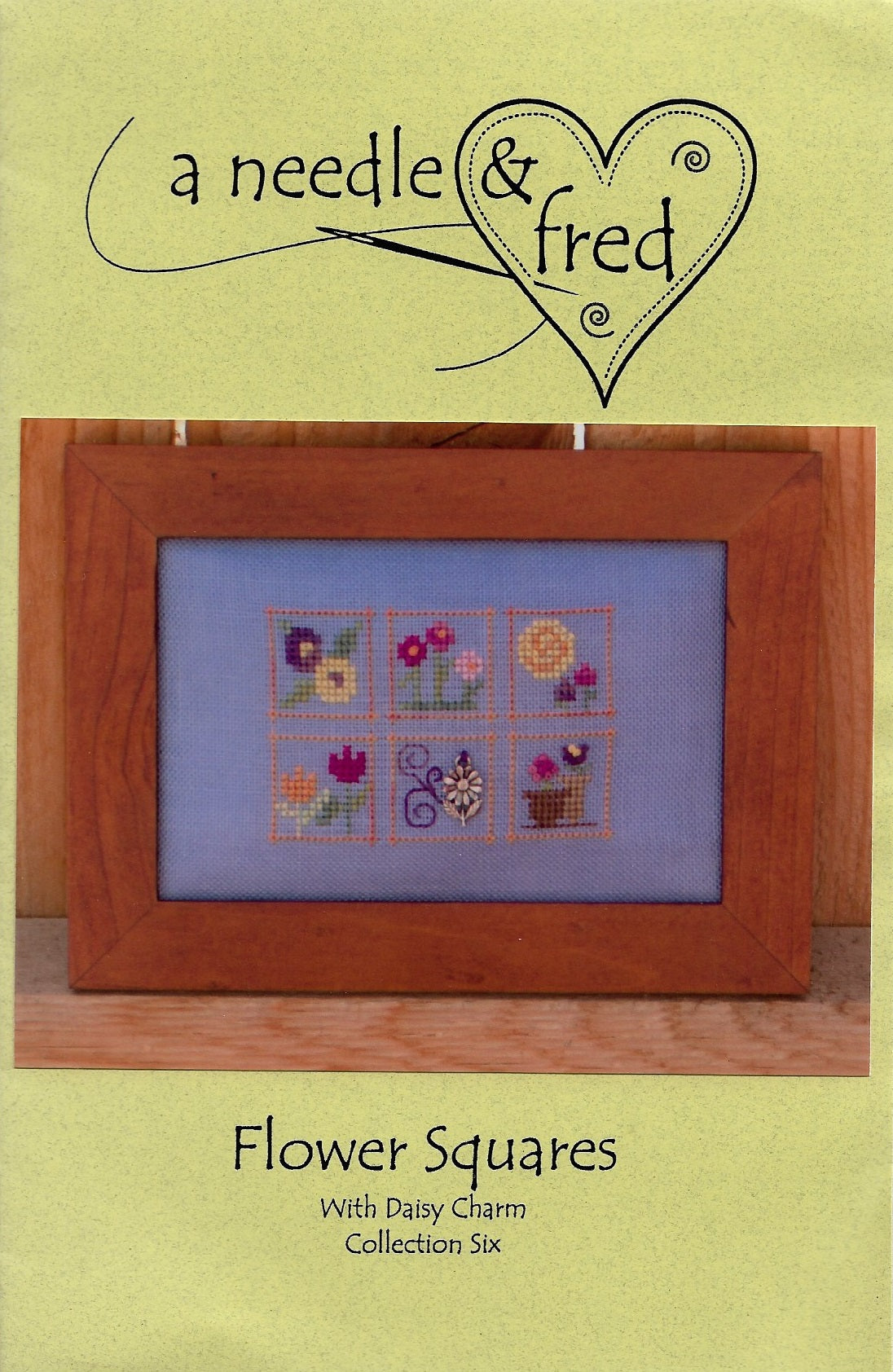 A Needle & Fred Flower Squares cross stitch pattern