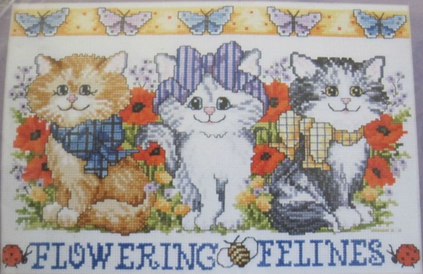 Design Works Flowering Felines 2366 cross stitch kit