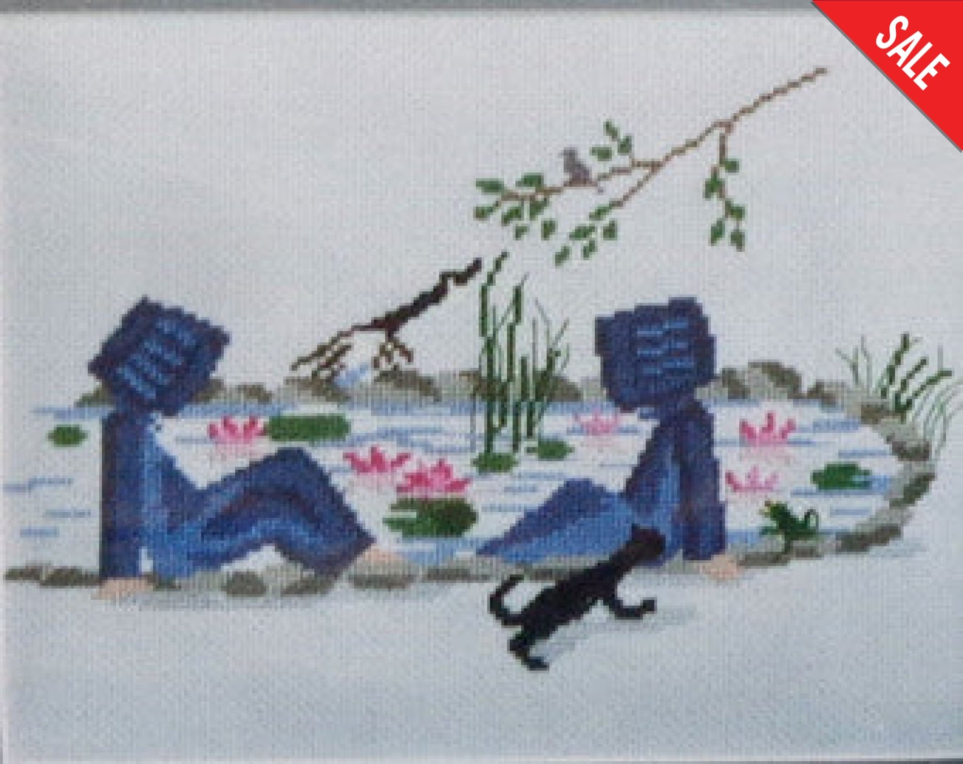 Diane Graebner Foot Soakin' In The Lily Pond DGX-083 amish cross stitch pattern
