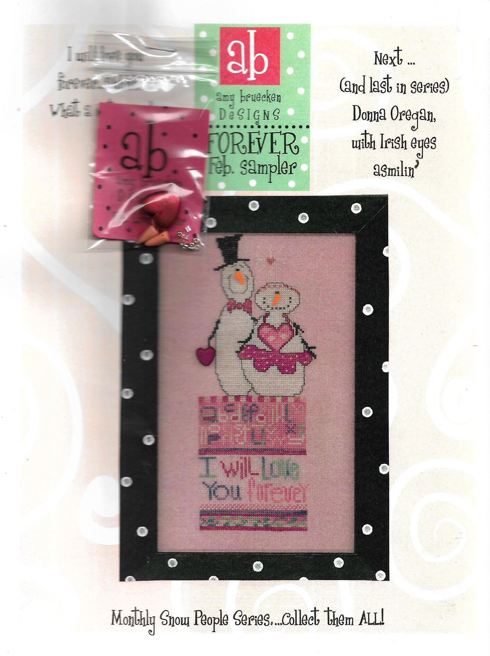 Amy Bruecken Forever Feb. Sampler cross stitch pattern