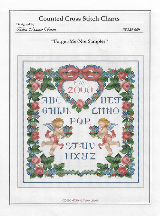 Ellen Maurer-Stroh Forget-Me-Not Sampler EMS069 flower cross stitch pattern