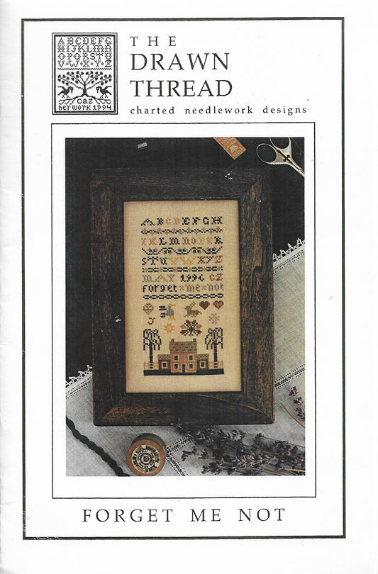 The Drawn Thread Forget Me Not cross stitch sampler pattern