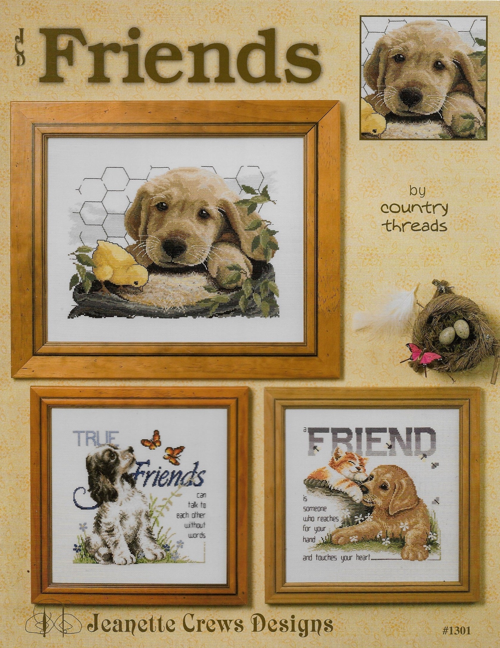 Jeanette Crews Friends Dog and cat cross stitch pattern