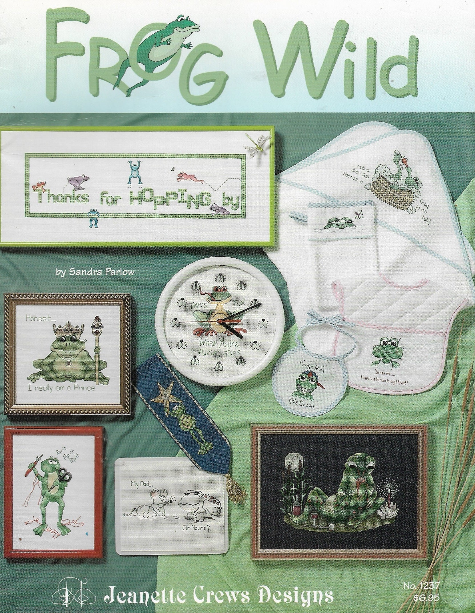 Jeanette Crews Frog Wild cross stitch pattern