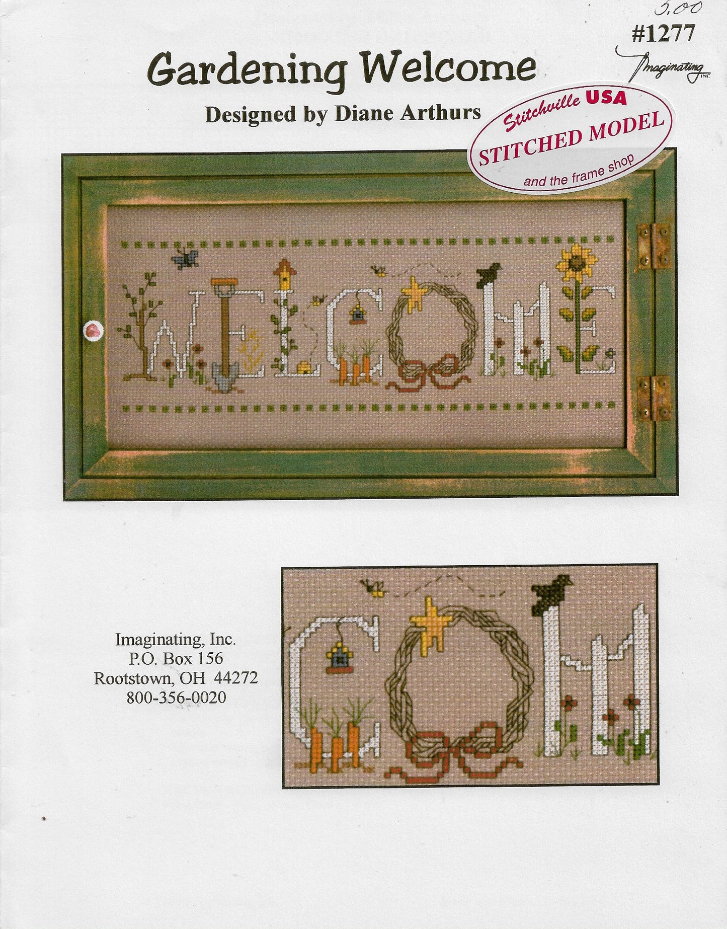 Imaginating Gardening Welcome 1277 cross stitch pattern