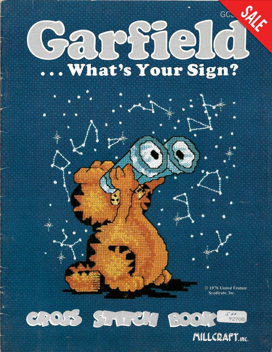 Millcraft Garfield .. Garfield .. What's Your Sign GCSB-7 zodiacal cross stitch pattern