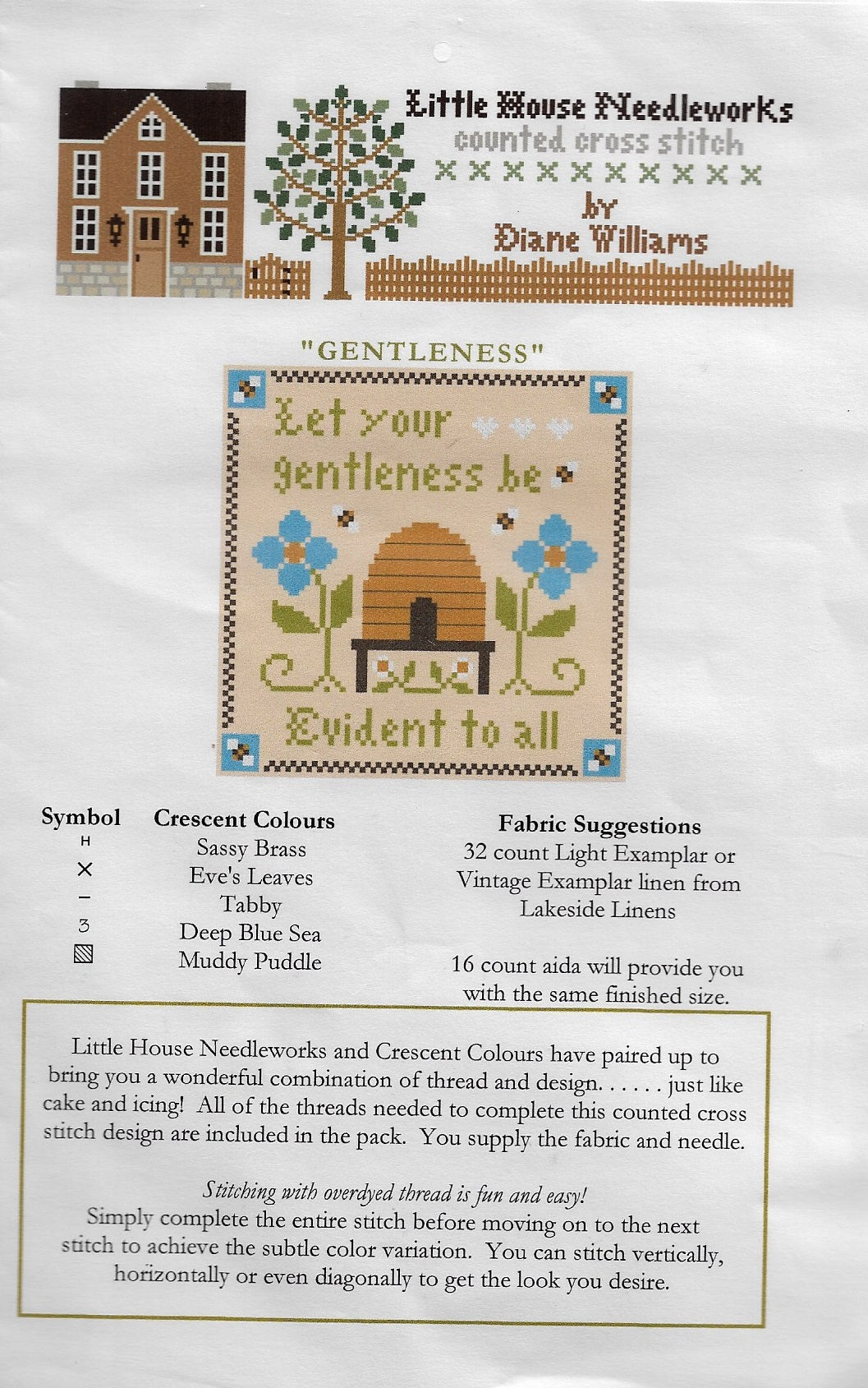 Little House Needleworks Gentleness cross stitch pattern