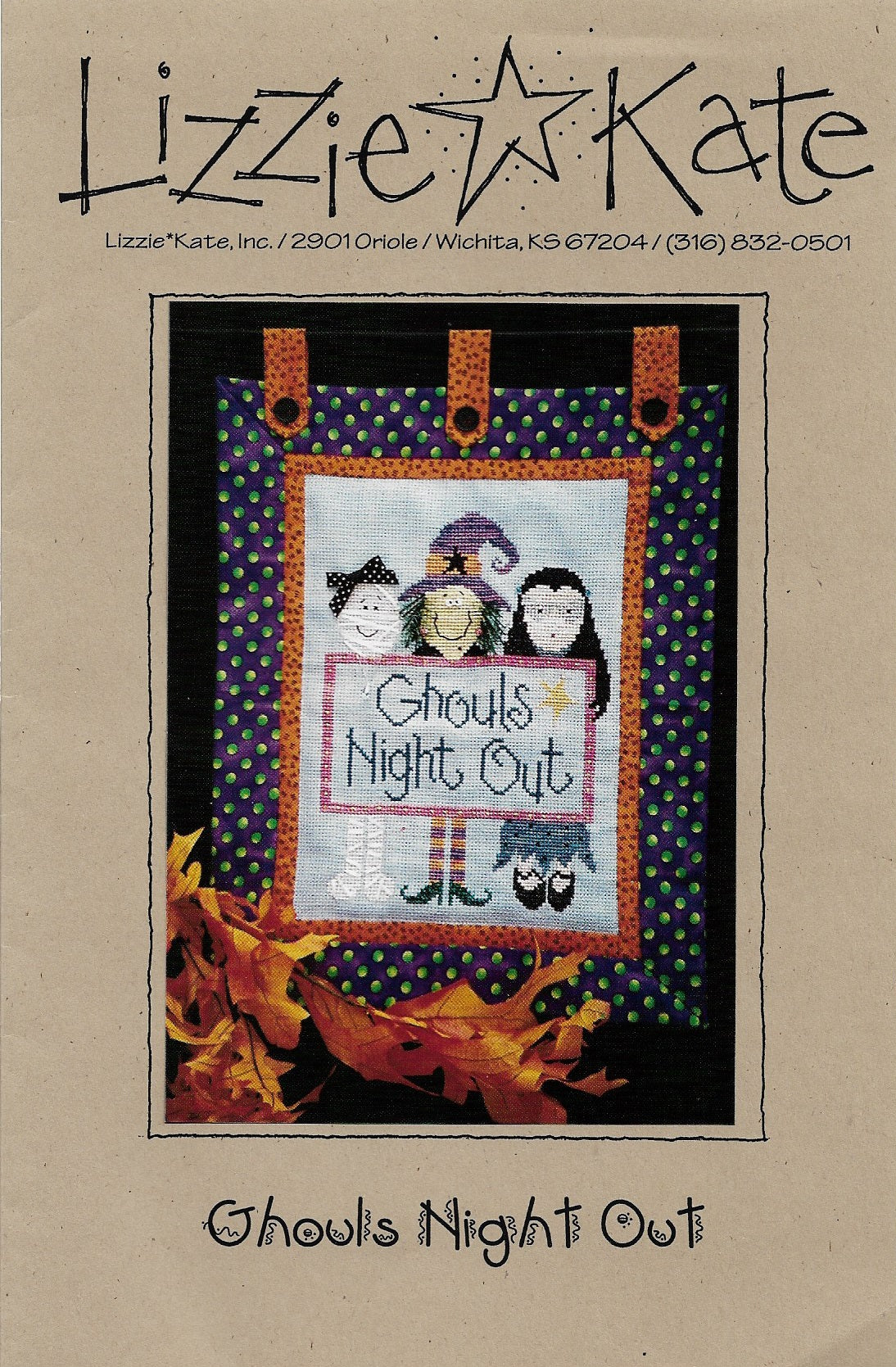 Lizzie kate Ghouls Night Out LK072 halloween cross stitch pattern