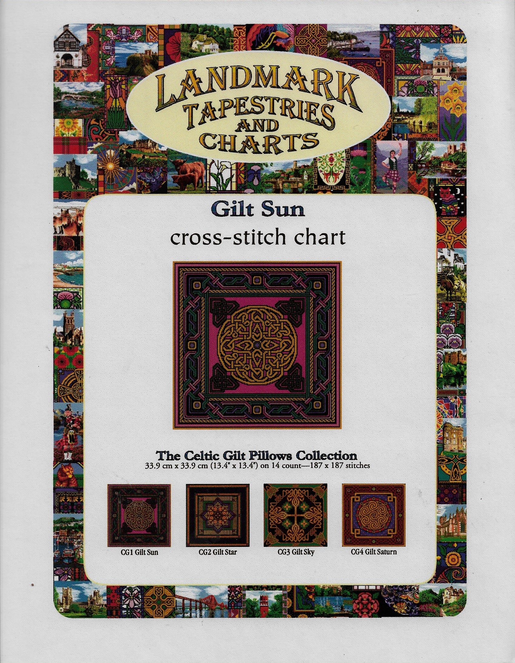 Landmark Gilt Sun Asian cross stitch pattern