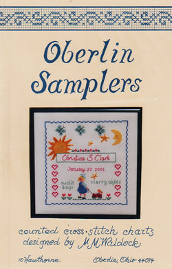 Oberlin Samples Girl's Birth Sampler cross stitch pattern
