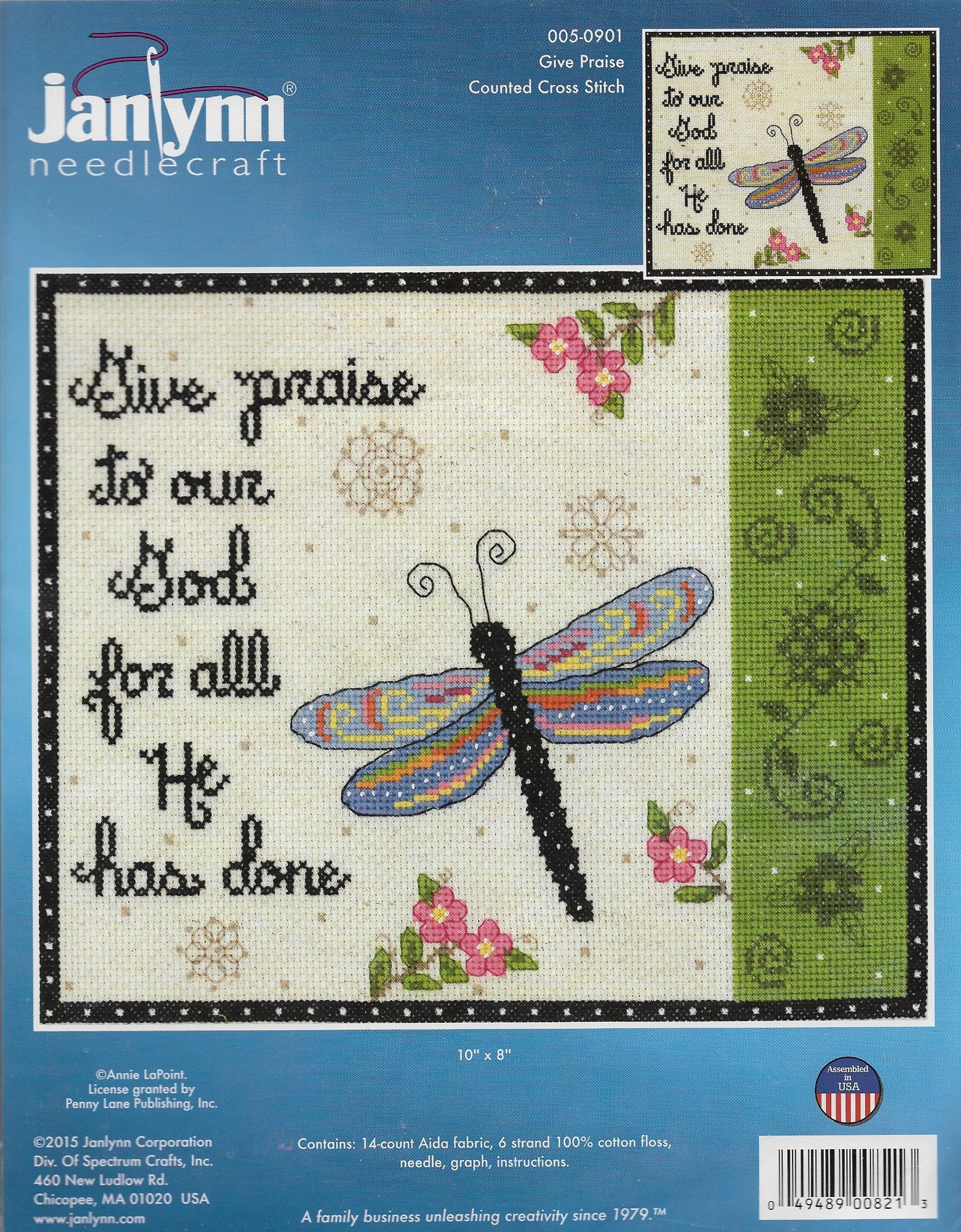 JanLynn Give Praise 005-0901 cross stitch kit