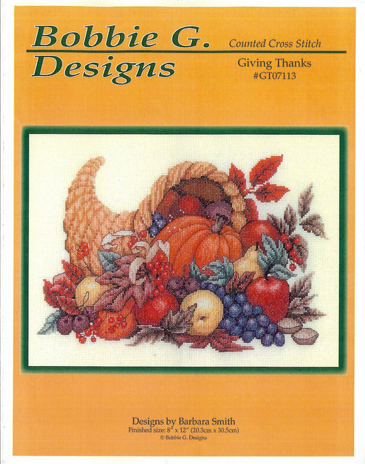 Bobbie G. Giving Thanks GT07113 Thanksgiving cross stitch pattern