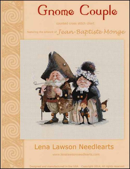 Lena Lawson Gnome Couple by Jean-Baptiste Monge cross stitch pattern