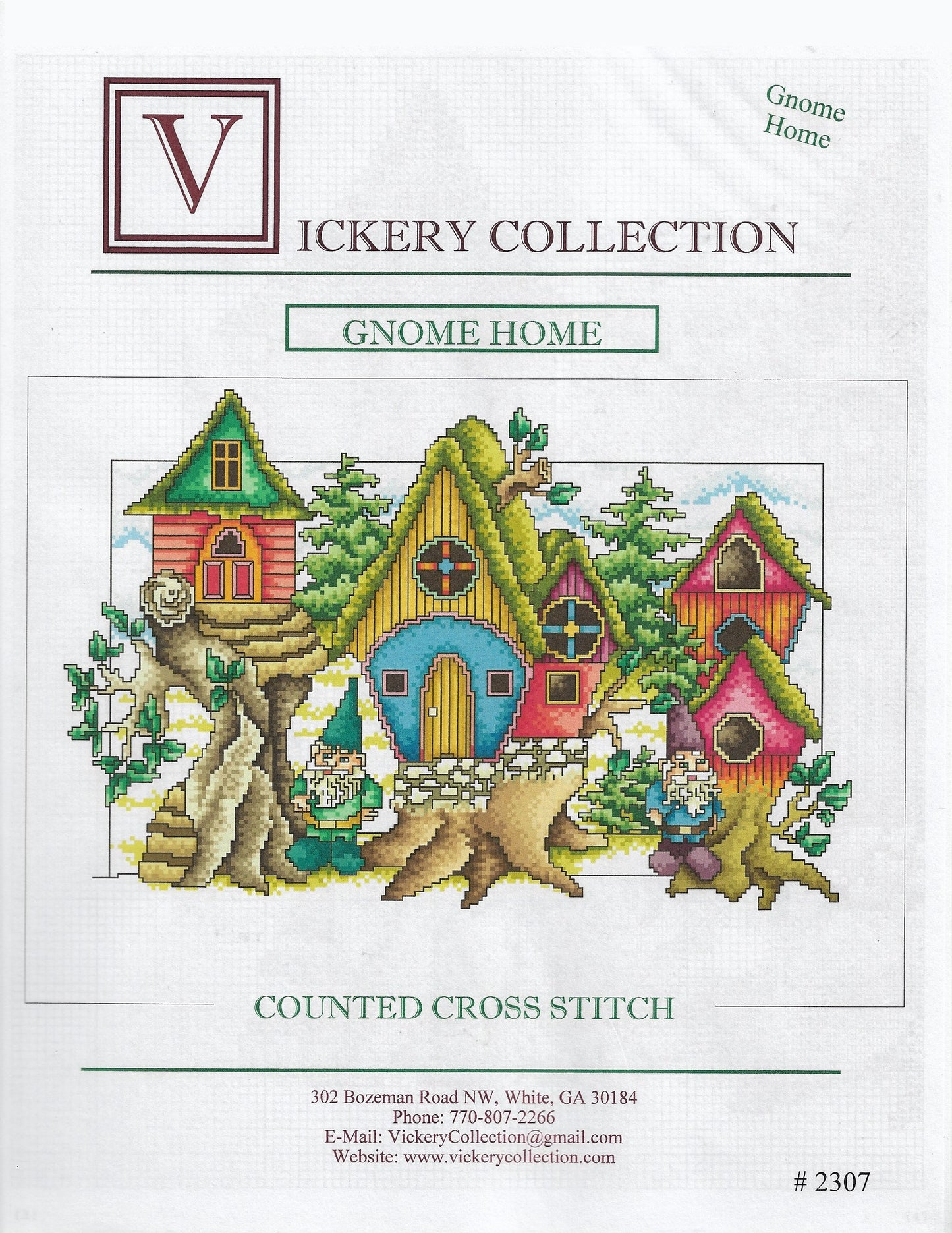 Vickery Collection Gnome Home cross stitch pattern