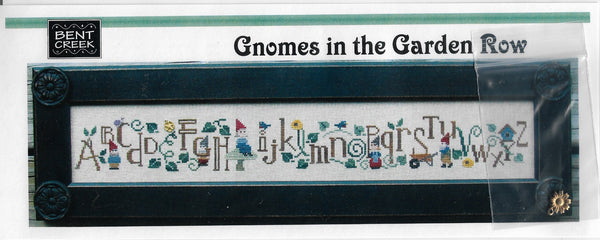 Bent Creek Gnomes in a Garden Row cross stitch pattern