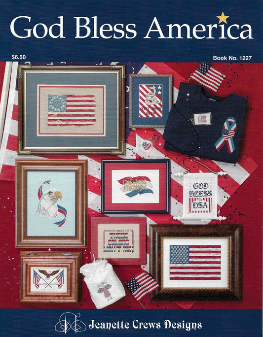 Jeanette Crews God Bless America 1227 patriotic cross stitch pattern