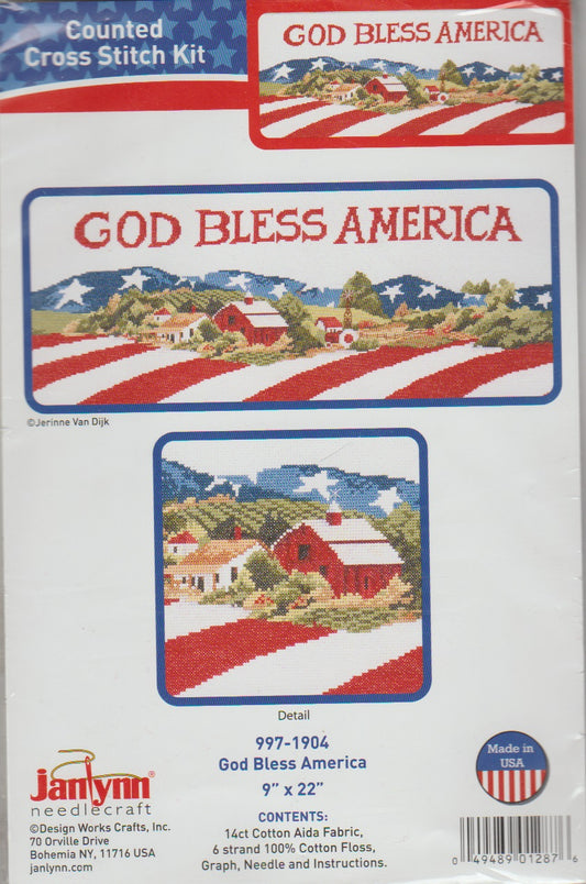 JanLynn God Bless America 997-1904 cross stitch kit