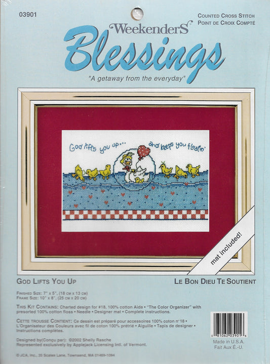 JCA Inc Weekenders Blessings God Lifts You Up cross stitch kit