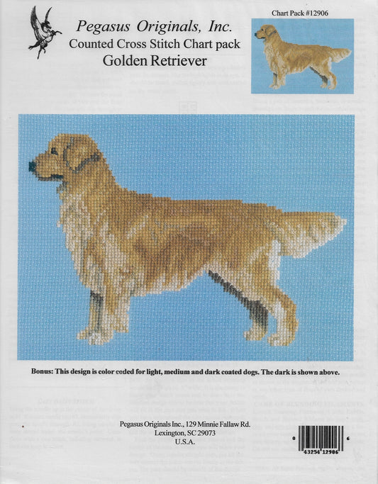 Pegasus Golden Retriever cross stitch pattern