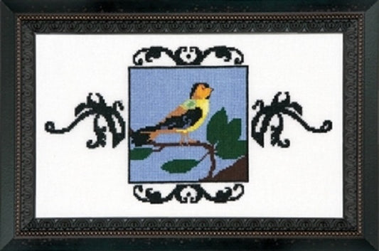 Mirabilia Goldfinch NC184 Bird victorian pixies cross stitch