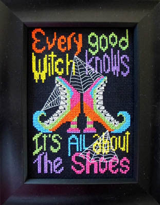 Bobbie G. Designs Every good witch knows it's all about shoes cross stitch pattern