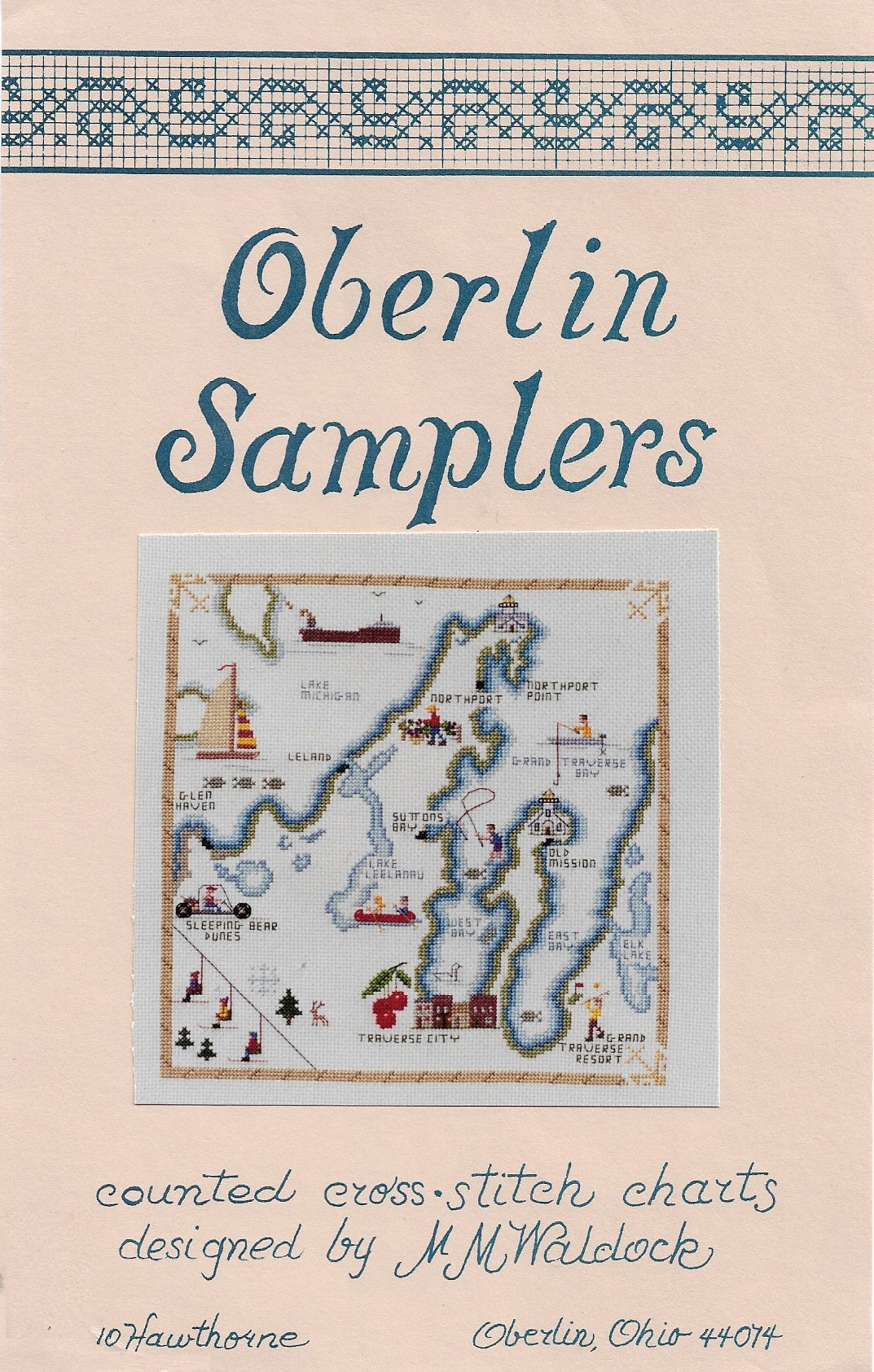 Oberlin Samplers Grand Traverse Bay Area cross stitch pattern