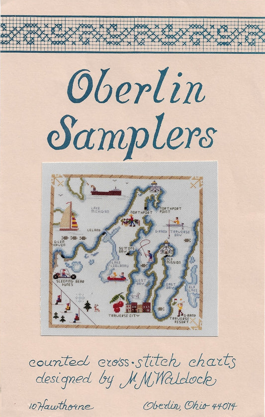 Oberlin Samplers Grand Traverse Bay Area cross stitch pattern