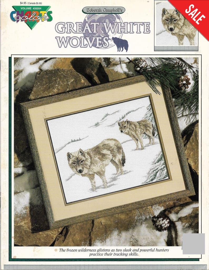 Color Charts Great White Wolves cross stitch pattern