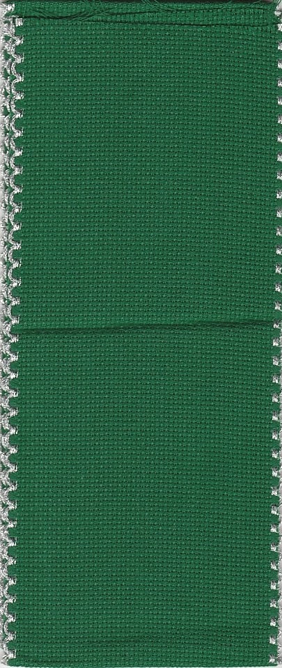 Aida 14ct 4x36 Green/Silver Banding cross stitch Fabric